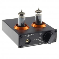 FOSI AUDIO BOX X2 Préamplificateur Phono MM à Tubes 6A2 Stéréo Noir