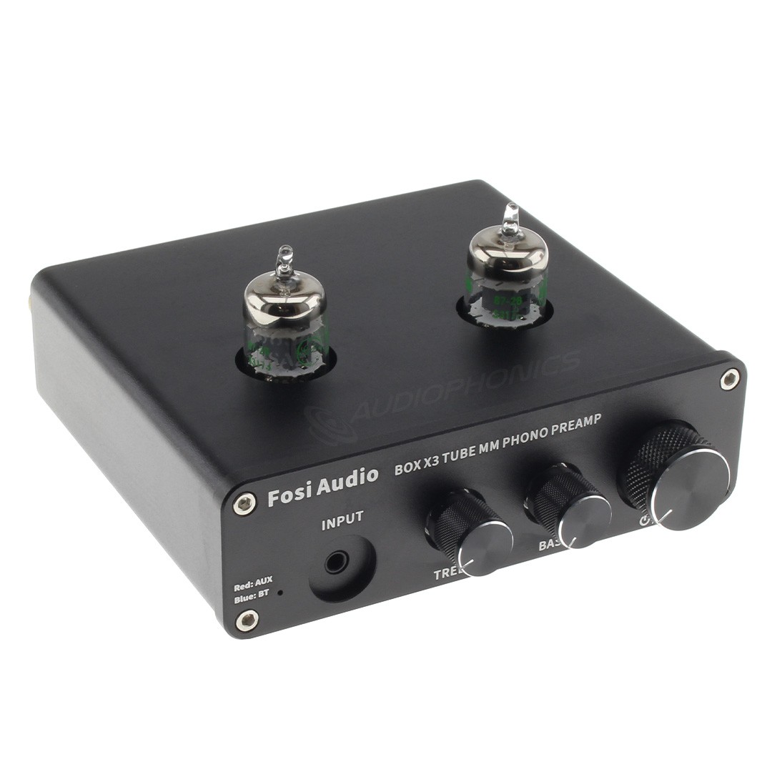 FOSI AUDIO BOX X3 Préamplificateur Phono MM à Tubes 2xGE5654 Stéréo Bluetooth 5.0 Noir