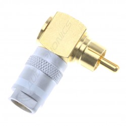 Connecteur RCA Coudé 90° Plaqué Or Ø8.2mm (Unité)