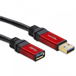 DELOCK Rallonge USB-A Male/USB-A Femelle 3.0 Plaqué Or 2.0m