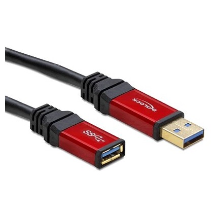 DELOCK Rallonge USB-A Male/USB-A Femelle 3.0 Plaqué Or 2.0m