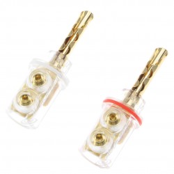 Fiches Banane Plaqué Or 24k Ø8mm (La paire)