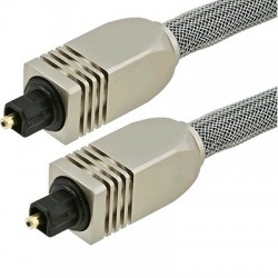 Fiber optic Toslink SPDIF Connectors metal and sheath 0.9m