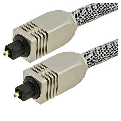 Fibre optique Toslink SPDIF Connecteurs métal et gaine 0.9m