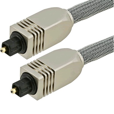 Fibre optique Toslink SPDIF Connecteurs métal et gaine 15m