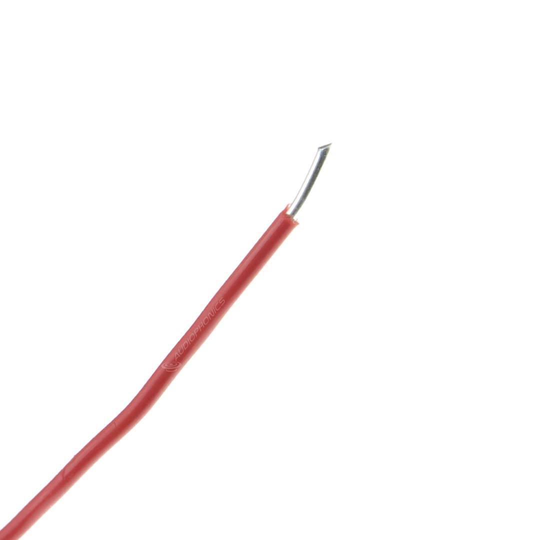 Wiring Cable Single Strand Silver Plated OFC Copper PTFE Sheath 0.5mm² Ø1.3mm Red