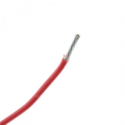 Fil de Câblage Cuivre OFC Plaqué Argent 1.5mm² Gaine PTFE Ø2mm Rouge