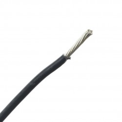 Wiring Cable Silver Plated OFC Copper PTFE Sheath 1.5mm² Ø2mm Black