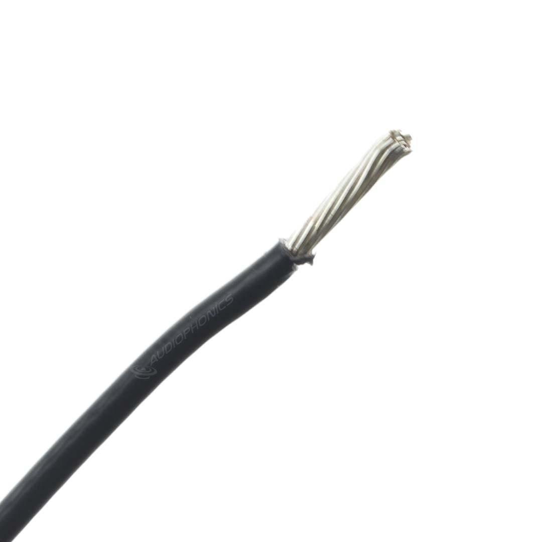 Wiring Cable Silver Plated OFC Copper PTFE Sheath 1.5mm² Ø2mm Black