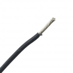 Wiring Cable Silver Plated OFC Copper 2mm² PTFE Sheath Ø2mm Black