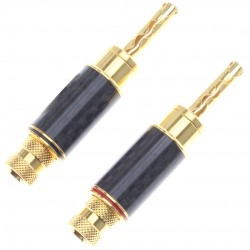 ELECAUDIO BA-601 Fiche Banane Verrouillables Plaqué Or Ø5.5mm (La paire) -  Audiophonics