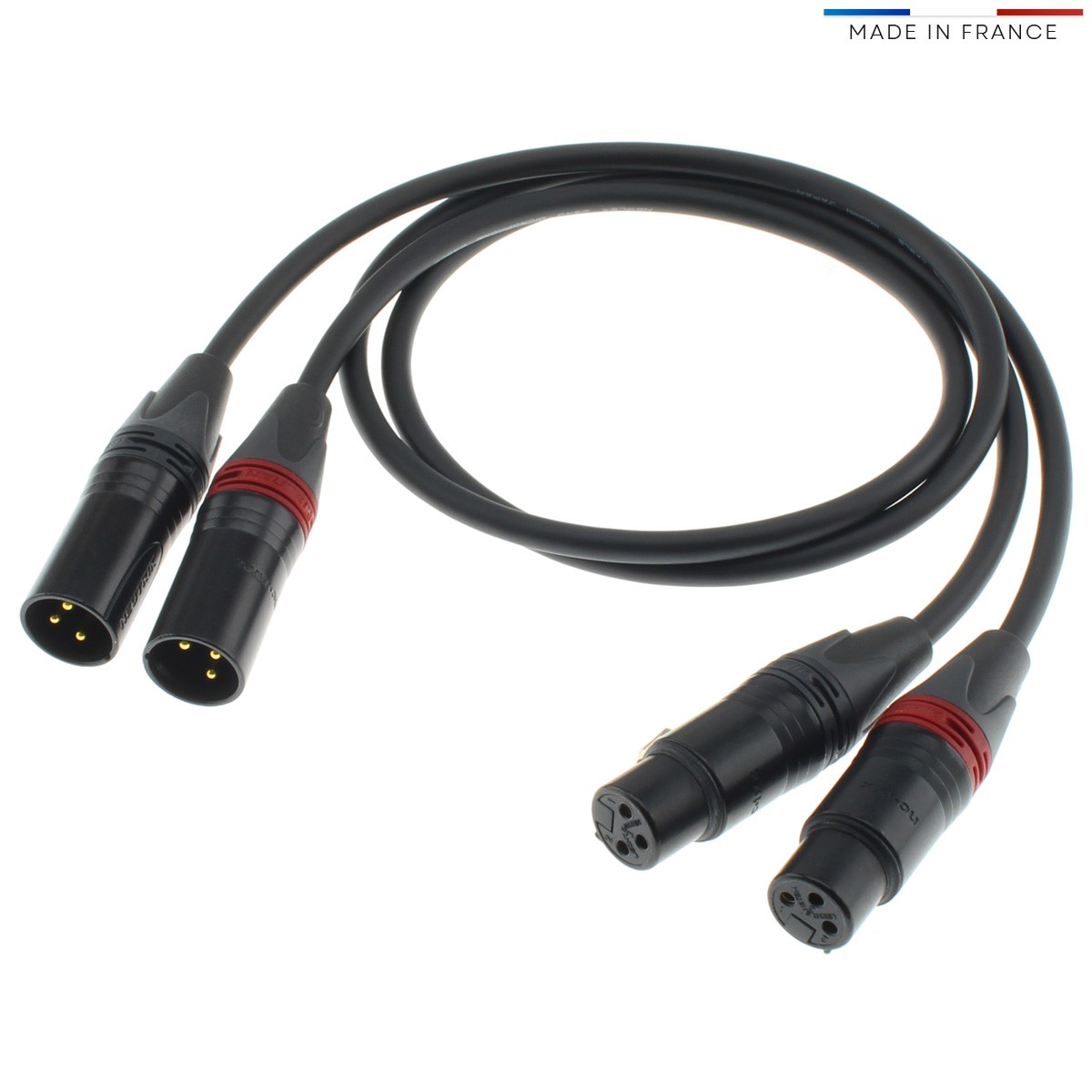 AUDIOPHONICS WIRE Interconnect Cable Stereo XLR OFC Copper Gold Plated 30cm (Pair)