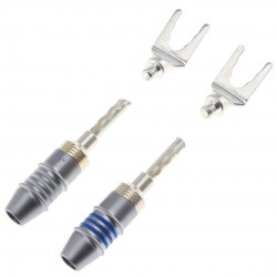 ATOHM WT-STU HP Connectors Spade / Banana OCC Copper Silver Plated Ø3mm (Pair)