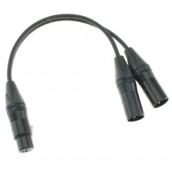 AUDIOPHONICS NEUTRIK Interconnect Cable Signal Splitter 1x XLR Female 3 Pins to 2x XLR Male 3 Pins 30cm