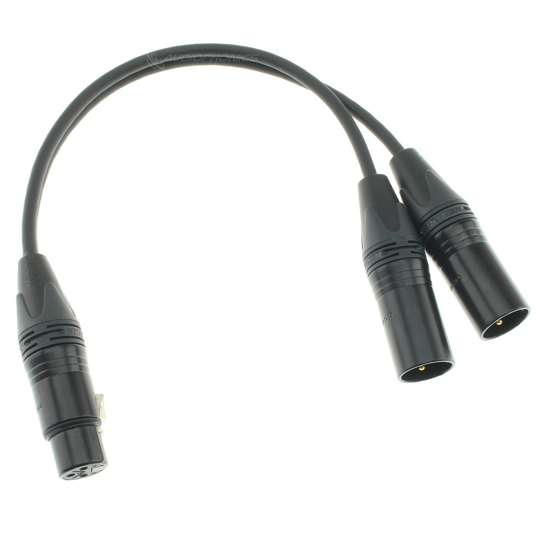 AUDIOPHONICS NEUTRIK Câble de Modulation Doubleur de Signal 1x XLR Femelle 3 Pins vers 2x XLR Mâle 3 Pins 30cm