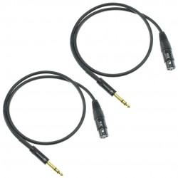 Câble de Modulation Symétrique Jack 6.35mm TRS Mâle vers XLR 3 Pôles Femelle Cuivre OFC 1.5m (La paire)