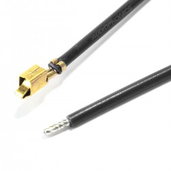 VH 3.96mm Cable Female to Bare Wire 1 Pole No Casing Gold Plated 10cm Black (x10)