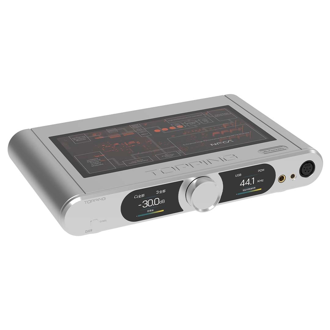 TOPPING DX9 DAC AK4499EQ Amplificateur Casque NFCA Bluetooth 5.1 AptX LDAC 32bit 768kHz DSD512 Argent