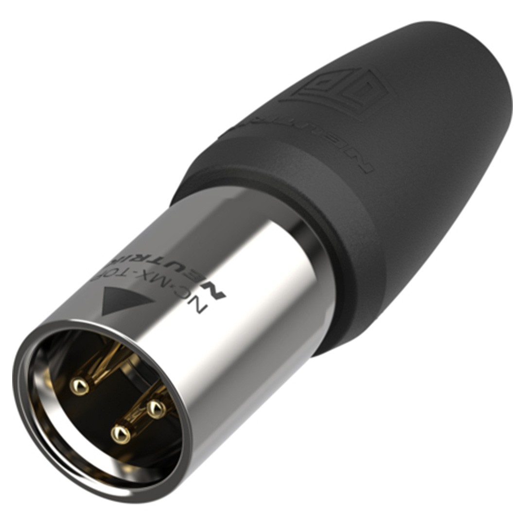 NEUTRIK NC3MX1-TOP Connecteur XLR Mâle 3 Pôles Plaqué Or Compatible Usage Extérieur IP65 Ø8mm