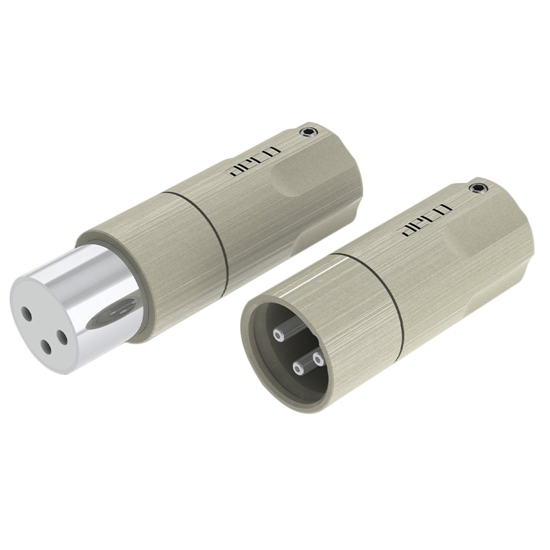 AECO AMI-1060S Connecteur XLR Mâle et Femelle 3 Pôles Cuivre Tellurium Plaqué Argent Ø12mm (La paire)