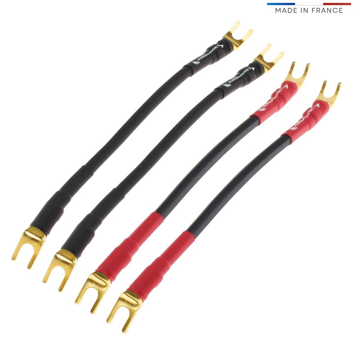 AUDIOPHONICS JF20 Spade Jumpers Gold Plated OCC Copper 20cm (Set x4)