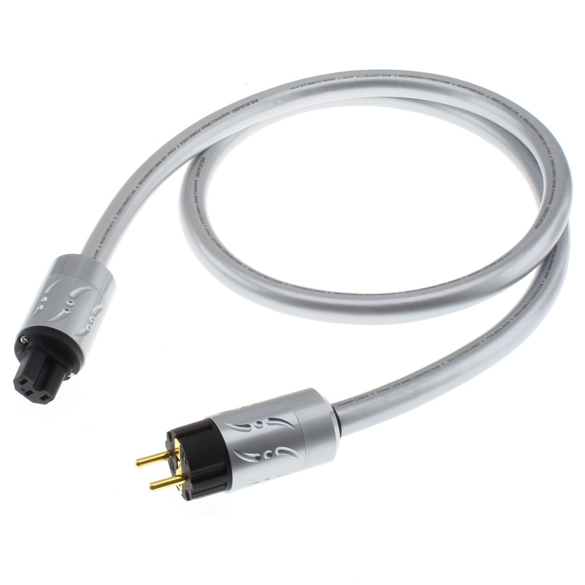 [GRADE S] AUDIOPHONICS GREYHOUND Power Cable Schuko IEC C15 OCC / OFC Copper Shielded 3x2.5mm² 1m
