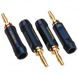 XANGSANE XS-6002AU Fiches Bananes Cuivre Pur Plaqué Or 24k Ø7.5mm (Set x4)