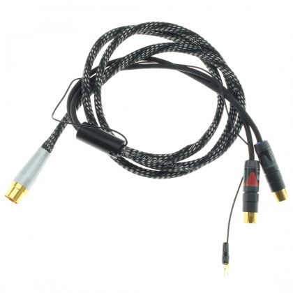 Main view AUDIOPHONICS Phono cable DIN 5-pin to 2 RCA + Ground wires