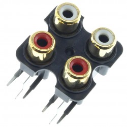 Dual Gold-Plated RCA Socket for PCB