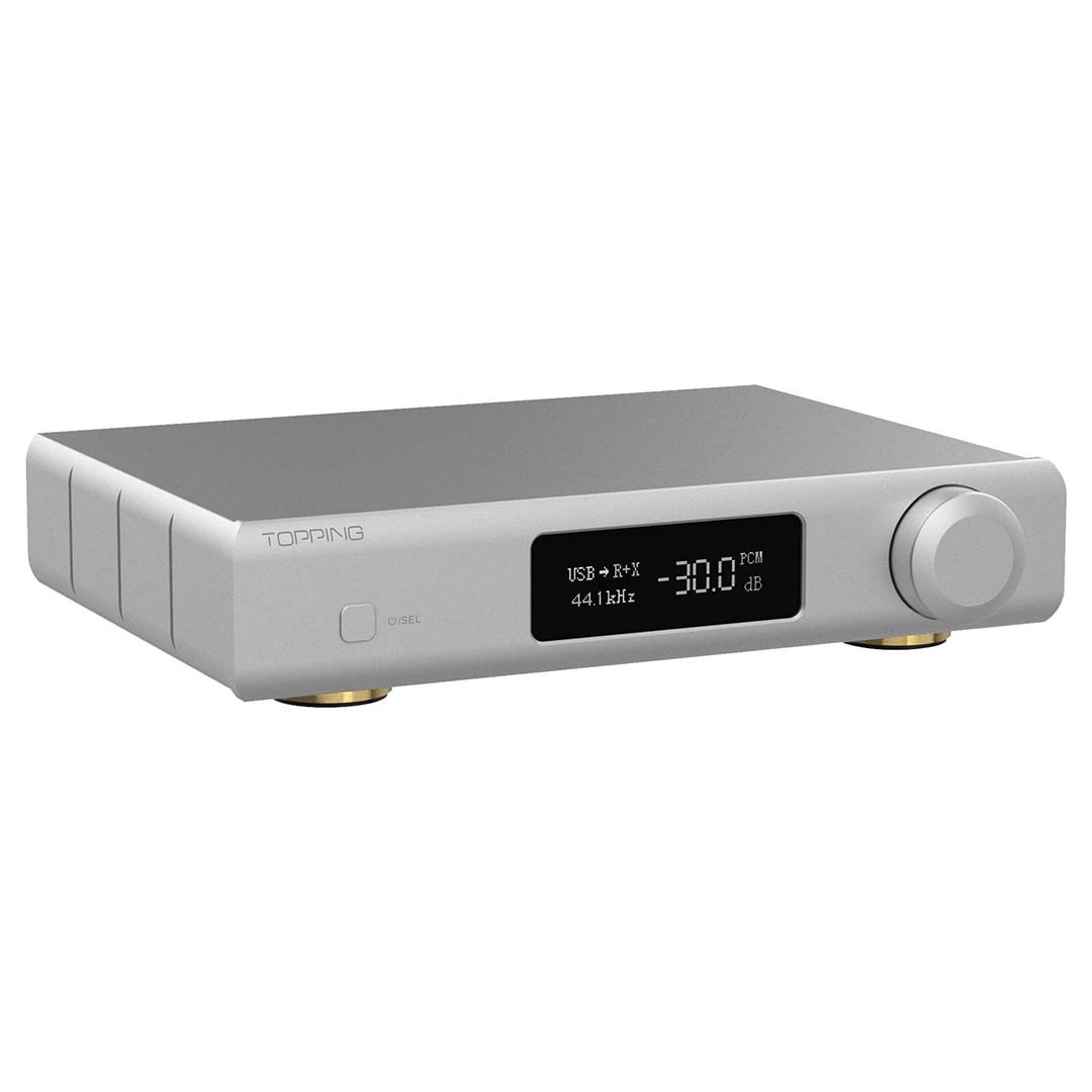 TOPPING D90 III SABRE DAC Symétrique 2x ES9039SPro Bluetooth 5.1 32bit 768kHz DSD512 MQA Argent