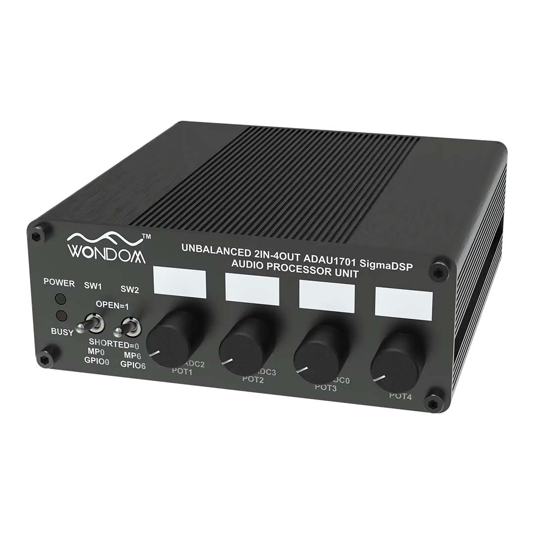 Audiophonics - WONDOM AA-AP23123 ADAU1701 Processeur audio Numérique DSP  Sigmastudio 28/56bit / Préamplificateur 2 vers 4 canaux