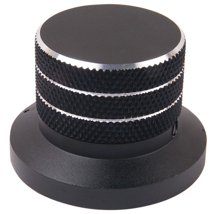 Knob Anodized Aluminum D Shaft 48×33mm Ø6mm Black