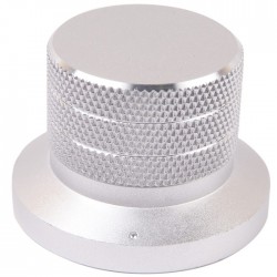 Bouton Aluminium Anodisé Axe Méplat 48×33mm Ø6mm Argent