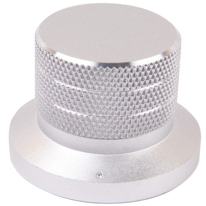 Bouton Aluminium Anodisé Axe Méplat 48x33mm Ø6mm Argent