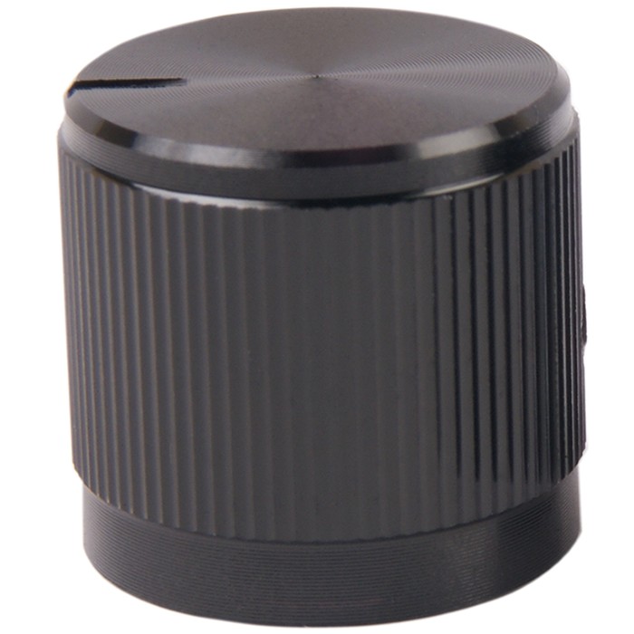 Bouton Aluminium Axe Méplat 17×16mm Ø6mm Noir