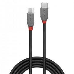 LINDY ANTHRA LINE Câble USB-C Mâle vers Micro USB Mâle 2.0 Plaqué Or 0.5m