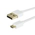 Câble USB-A Mâle / Micro USB-B Male 2.0 Blindé Plaqué Or Blanc 1.8m