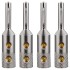 VIBORG VB401R Fiches Banane Cuivre Pur Plaqué Argent / Rhodium Ø4mm (Set x4)