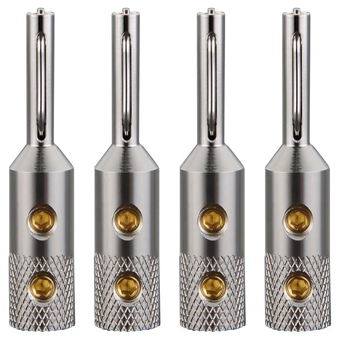 VIBORG VB401R Pure Copper Banana Plug Silver / Rhodium Ø5mm (Set x4)