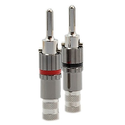 W&A Audio BS-103R Bananes Verrouillables Rhodium (x2) Ø 6mm