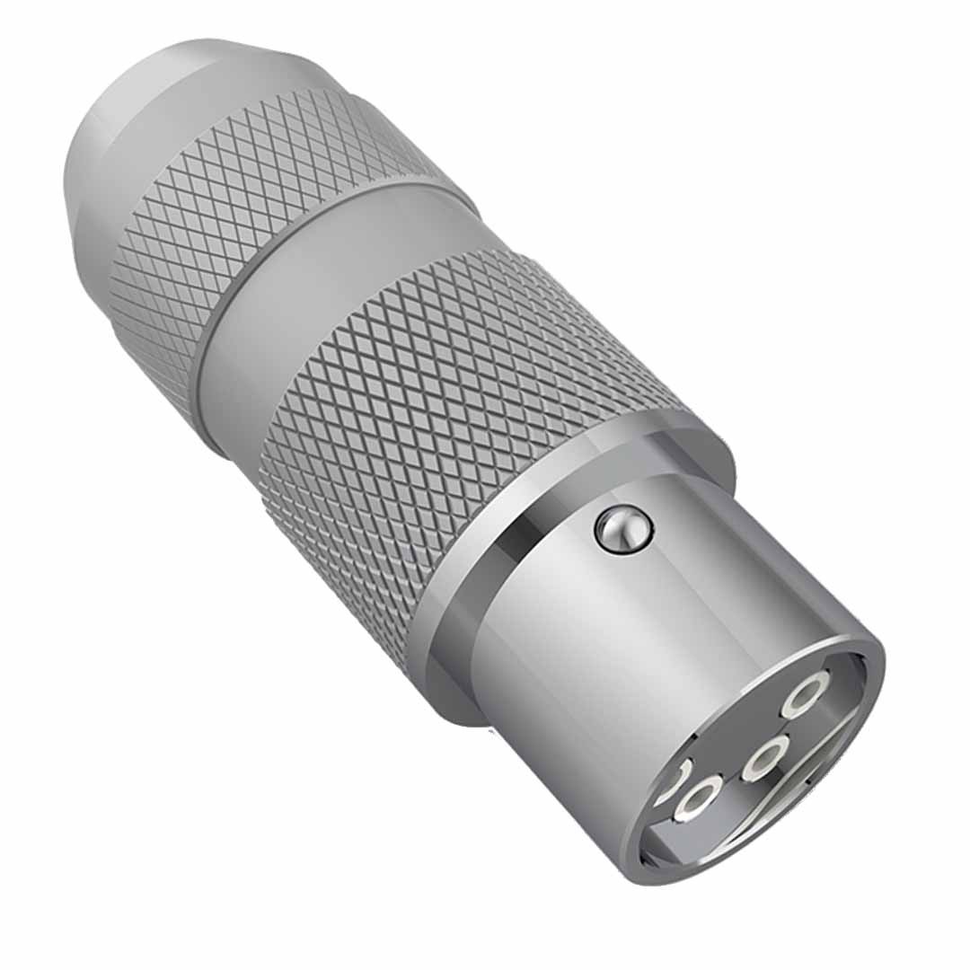 VIBORG XF-204R Connecteur XLR Femelle 4 Pôles Cuivre Pur Plaqué Rhodium Ø11mm (Unité)