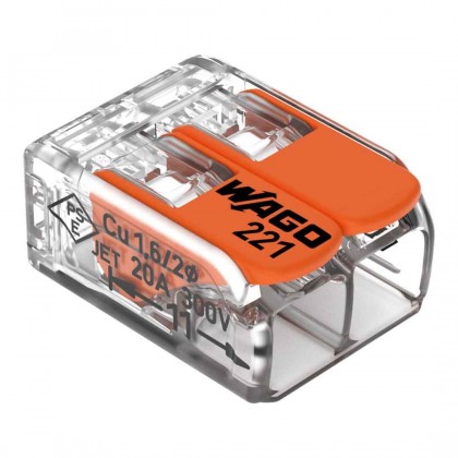 WAGO 221-412 Domino isolé à levier 2 conducteurs 4mm²