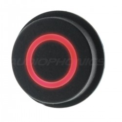 Bouton Poussoir avec Cercle Lumineux Rouge 12V 0.5A Ø15mm Noir