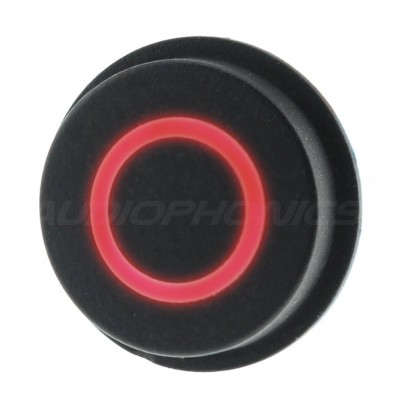 Push Button with Red Circle Light 12V 50mA Ø15mm Black
