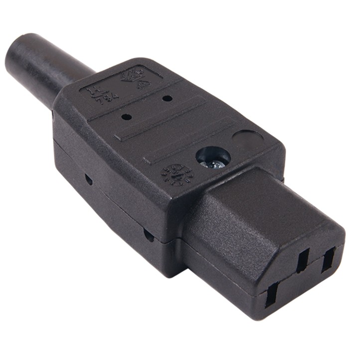 Connecteur IEC C13 2.5mm² plaqué Or pour câble secteur Ø8mm