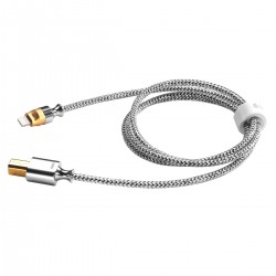 DD TC07BL Câble USB-B vers Lightning Argent Pur / Cuivre OFC OTG 50cm
