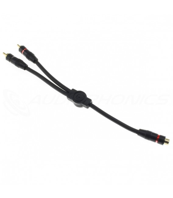 RCA Y Adapter Cable 2x RCA Male to 1x RCA Female 15cm - Audiophonics