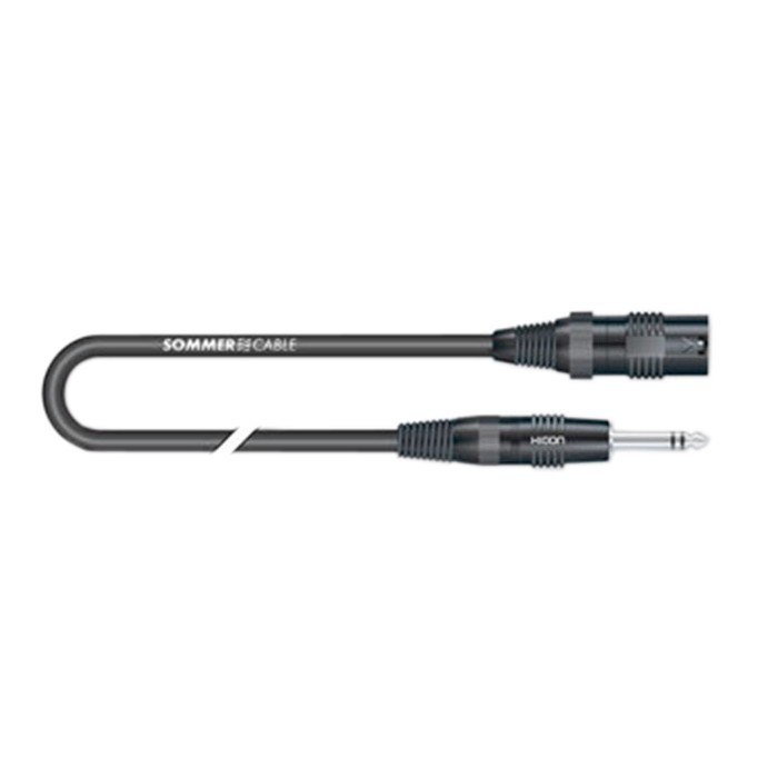 HICON STAGE 22 Male XLR to Male Stereo Jack 6.35mm Cable 3m