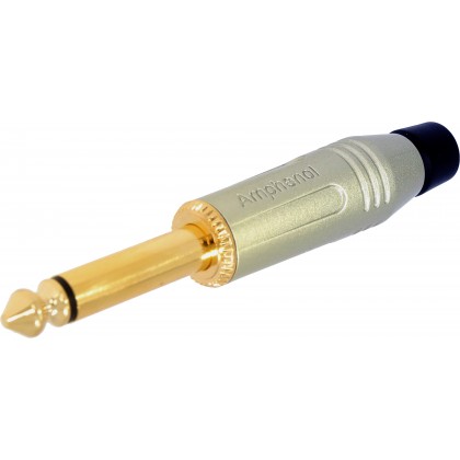 AMPHENOL ACPM-GN-AU Male Mono Jack 6.35mm Connector Gold Plated Ø7mm