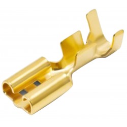 WBT-0655 Cosse Plate Femelle Cuivre OFC Plaquée Or 24k 6.3mm (x10)